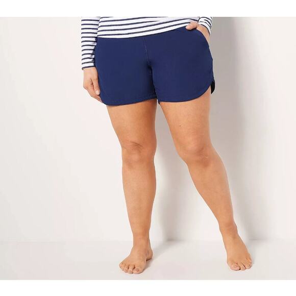 Lands' End 5" Quick Dry Elastic Waist Swim Shorts-Dp Sea Navy size 24W - Picture 1 of 7